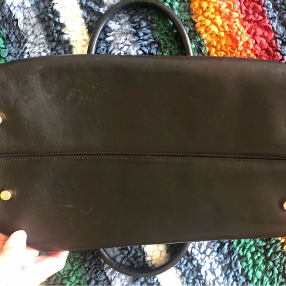 Vintage Morris Moskowitz black leather satchel purse. - Picture 4 of 4